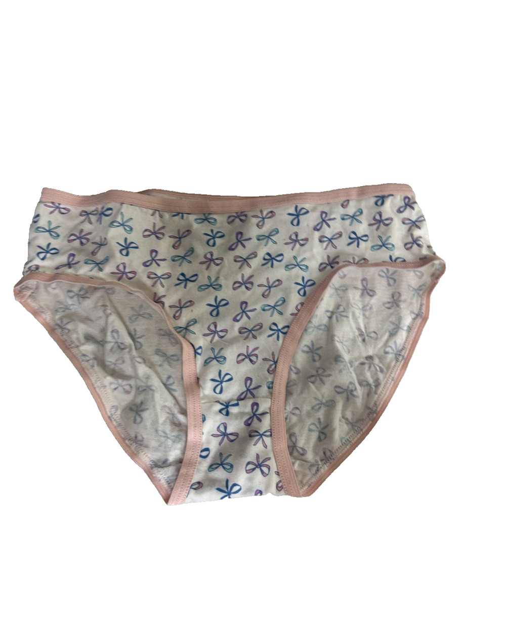 Cat & Jack Girls Brief Underwear Size 10 Bow Print 100% Cotton Pink